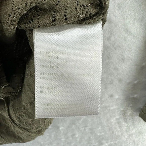 Tribal Top Womens Size M Floral Jacquard Shirt Button Front Long Sleeve Green - Picture 8 of 11